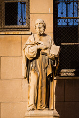 Fototapeta premium IES Ramon Llull,.sculpture of Ramon Llull, whose school took the name in 1966, Palma, Mallorca, Balearic islands, spain