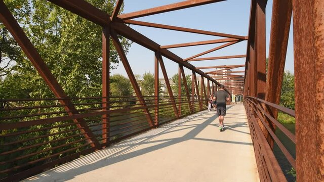 Different modes of transportation over the River in Boise Idaho