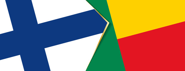 Finland and Benin flags, two vector flags.