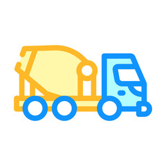 concrete mixer truck color icon vector illustration