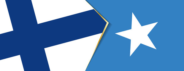 Finland and Somalia flags, two vector flags.