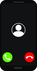 Smartphone incoming call icon answer or reject a call