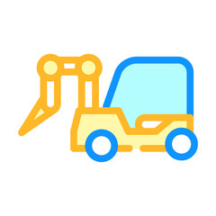 rotary hammer on wheels color icon vector illustration