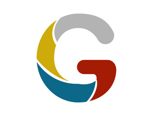 Initial G icon with mixed colors