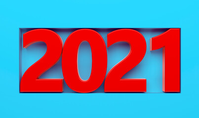 new year 2021 numbers as graphic element in front of background - 3D Illustration