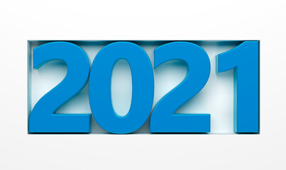 new year 2021 numbers as graphic element in front of background - 3D Illustration