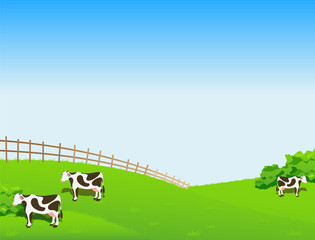 Large and green cattle and pasture farms