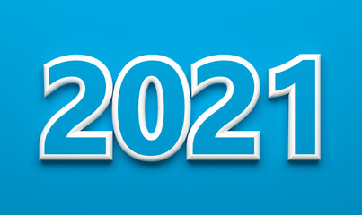 new year 2021 numbers as graphic element in front of background - 3D Illustration