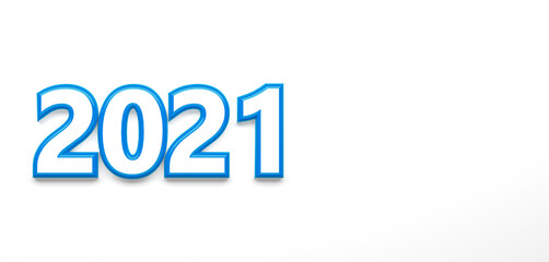 new year 2021 numbers as graphic element in front of background - 3D Illustration