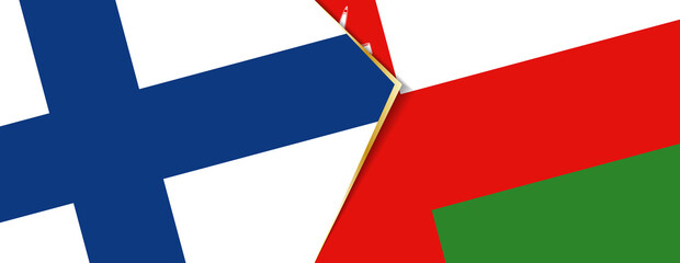 Finland and Oman flags, two vector flags.