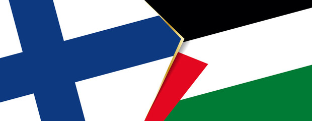 Finland and Palestine flags, two vector flags.