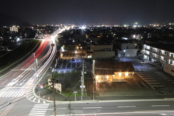 Fototapeta na wymiar 甲府盆地の夜景