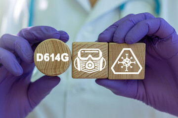 D614G Coronavirus Mutation Pandemic Biohazard Concept.
