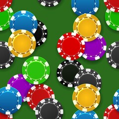 Casino chips seamless pattern