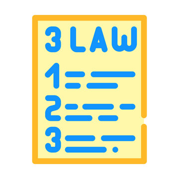 isaac asimov 3 laws of robotics color icon vector illustration