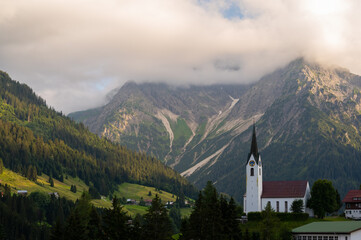 A church in Hirschegg, Kleinwalsertal in Austrian alps.