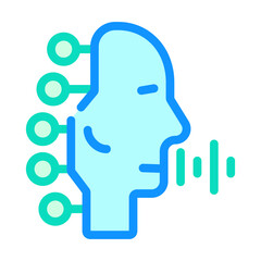 robotic voice color icon vector isolated illustration