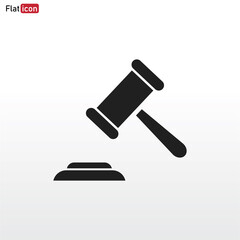 Hammer Judge icon vector . Judge sign