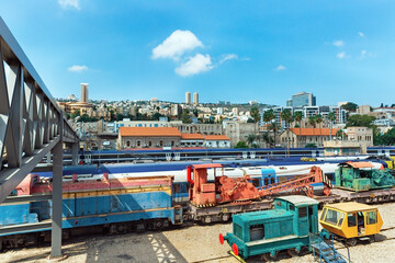 The bridge over the railway in Haifa