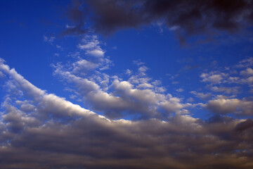 Naklejka na ściany i meble blue sky with clouds,weather,nature, light, dramatic, heaven, cloudy, cloudscape,atmosphere,