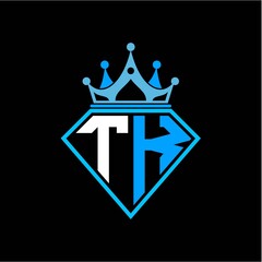 initial letter T K diamond shape with crown decoration