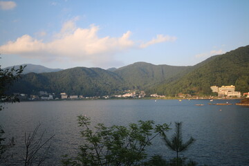 晴れた日の河口湖