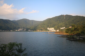 晴れた日の河口湖