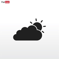 Cloud With Sun icon vector