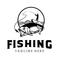 Fish and Fishing Logo Design Vector