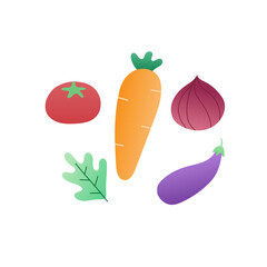 set of vegetables. icon food icon