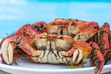 Delicious mangroves cooked crabs  .