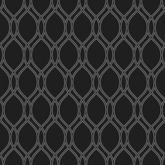 Seamless ornament. Modern background. Geometric modern black and white wavy pattern