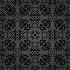 Classic dark seamless pattern. Damask orient ornament. Classic vintage background. Orient ornament for fabric, wallpaper and packaging