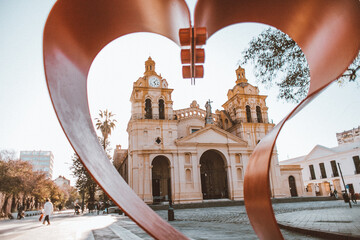 Naklejka premium Iglesia antigua estilo colonial