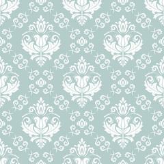 Orient classic light blue and white pattern. Seamless abstract background with vintage elements. Orient background. Ornament for wallpaper and packaging