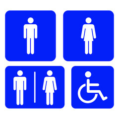 male female and wc toilet sign
