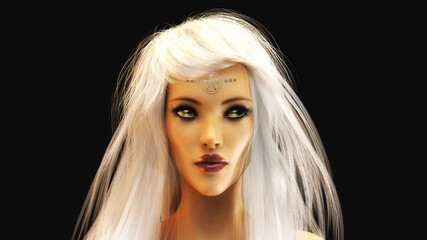 3D Illustration of a female face