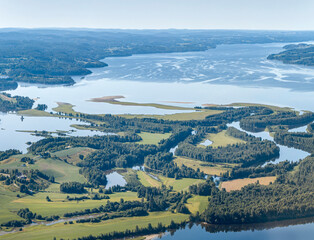 Aerial view over landscape in. the Oslo fjord, Norway