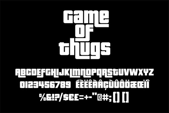 Thug alphabet. Vector typography illustration