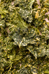 Kale chips a lot of close-ups, texture.