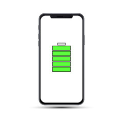 Full battery symbol vector illustration isolated on white background