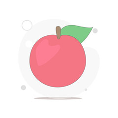 red apple vector flat illustration on white