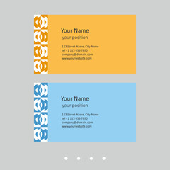 Business card template. Abstract design in two color schemes.