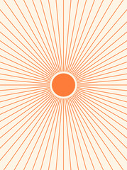 Fototapeta premium Abstract sun. Contemporary geometric composition. Boho wall decor. Mid century art print. 