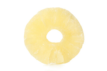 Dried pineapple fruit isolated on white background