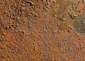 Steel walkway mats sprayed red rust.Iron surface rust