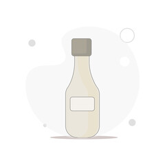 milk bottle vector flat illustration on white