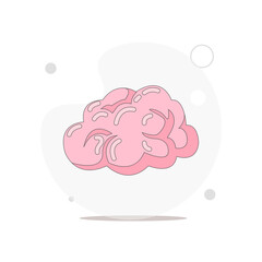 brain vector flat illustration on white