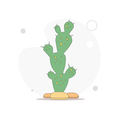 cactus vector flat illustration on white
