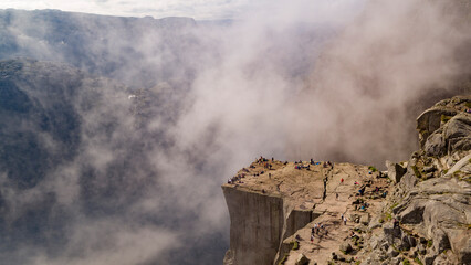 Incredible view of the pulpit rock, Preikestolen, in Norway